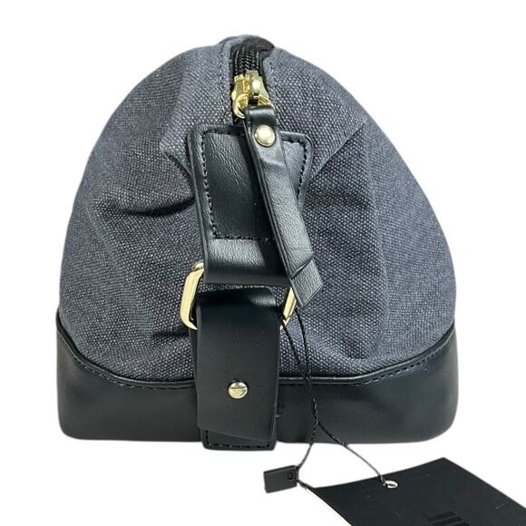 London Fog Canvas Cosmetic Bag NWT Gray Black Travel Toiletry Case Men Organizer - Picture 2 of 13